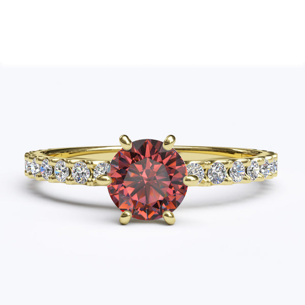 Solitaire Gold Engagement with 0.69ct Brilliant Cut Ruby - 01SG06R